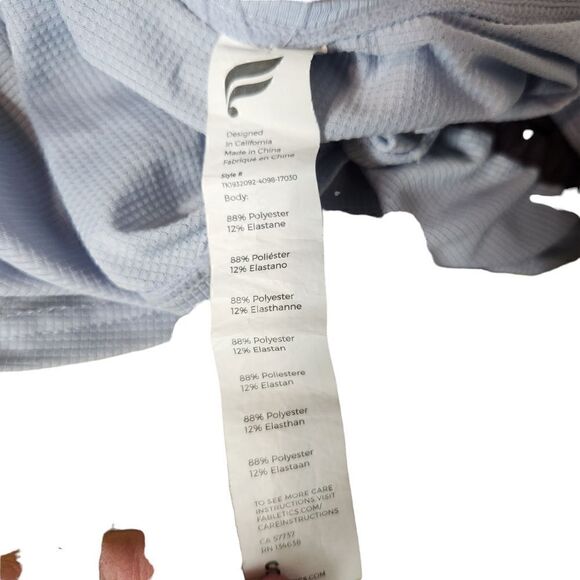 Fabletics Tank Top Size Small Cashel Ruched Sides Cinch Blue - Picture 2 of 6